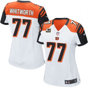 Femmes Nike Cincinnati Bengals # 77 Andrew Whitworth élite blanc C Patch NFL Maillot Magasin