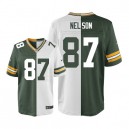 Men Nike Green Bay Packers &87 Jordy Nelson Elite Team/Road Two Tone NFL Jersey