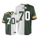 Men Nike Green Bay Packers &70 T.J. Lang Elite Team/Road Two Tone NFL Jersey