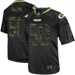 Hommes Nike Packers de verte Bay # 50 A.J. Hawk Élite noire Camo Fashion NFL Maillot Magasin