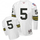 Mitchell And Ness Green Bay Packers &5 Paul Hornung White Authentic Throwback NFL Jersey