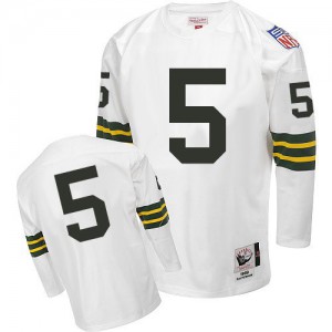 Mitchell et Ness verte Bay Packers # 5 Paul Hornung Blanc Throwback authentiques NFL maillot