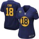 Women Nike Green Bay Packers &18 Randall Cobb Elite Navy Blue Alternate C Patch NFL Jersey