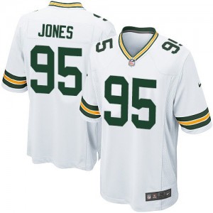 Packers de verte Bay jeunesse Nike # 95 cexpient Jones Élite blanc NFL Maillot Magasin