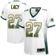Women Nike Green Bay Packers &27 Eddie Lacy Elite White Drift Fashion NFL Jersey