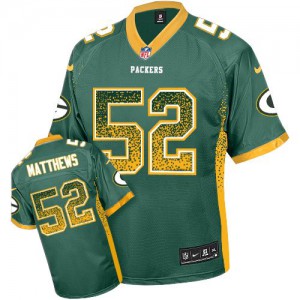 Hommes Nike Packers de verte Bay # 52 Clay Matthews élite vert Drift mode NFL Maillot Magasin