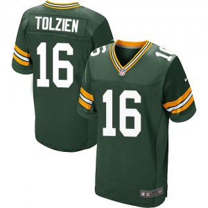 Hommes Nike Packers de verte Bay # 16 Scott Tolzien Élite vert couleur NFL maillot de Team