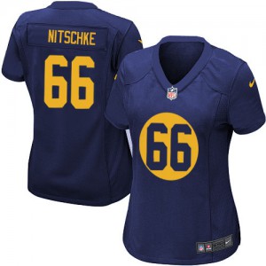 Femmes Nike Packers de verte Bay # 66 Ray Nitschke Élite Navy bleu alternent NFL Maillot Magasin