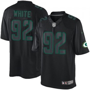 Hommes Nike Packers de verte Bay # 92 Reggie Blanc Élite Noir Impact NFL Maillot Magasin
