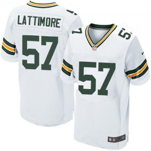 Hommes Nike Packers de verte Bay # 57 Jamari Lattimore Élite blanc NFL Maillot Magasin