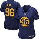 Women Nike Green Bay Packers &96 Mike Neal Elite Navy Blue Alternate NFL Jersey