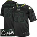 Men Nike Green Bay Packers &52 Clay Matthews Elite Lights Out Black Autographed NFL Jersey