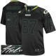 Men Nike Green Bay Packers &87 Jordy Nelson Elite Lights Out Black Autographed NFL Jersey
