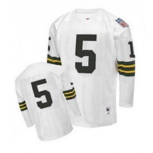 Mitchell et Ness Packers de verte Bay # 5 Paul Hornung authentique Throwback NFL maillot de blanc