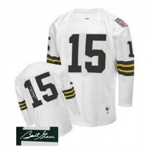 Mitchell et Ness Packers de verte Bay # 15 Bart Starr authentique blanc Throwback dédicacée NFL Maillot Magasin Mitchell et Ness Packers de verte Bay # 15 Bart Starr authentique blanc Throwback dédicacée NFL Maillot Magasin