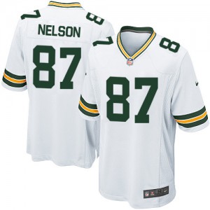 Packers de verte Bay jeunesse Nike # 87 Jordy Nelson Élite blanc NFL Maillot Magasin