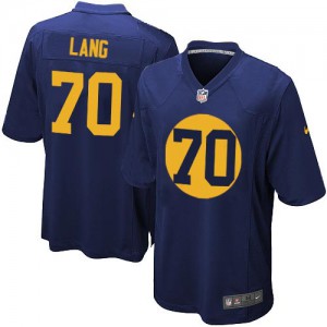Packers de verte Bay jeunesse Nike # 70 T.J. Lang élite Navy bleu alternent NFL Maillot Magasin