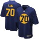 Youth Nike Green Bay Packers &70 T.J. Lang Elite Navy Blue Alternate NFL Jersey