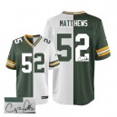 Men Nike Green Bay Packers &52 Clay Matthews Elite Team/Road Two Tone Autographed NFL Jersey