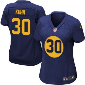 Femmes Nike Packers de verte Bay # 30 John Kuhn élite Navy bleu alternent NFL Maillot Magasin