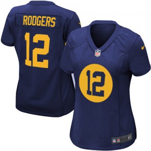 Femmes Nike Packers de verte Bay # 12 Aaron Rodgers élite Navy bleu alternent NFL Maillot Magasin
