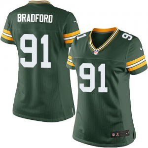 Femmes Nike Packers de verte Bay # 91 Carl Bradford élite vert équipe NFL Maillot Magasin de couleur