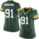 Women Nike Green Bay Packers &91 Carl Bradford Elite Green Team Color NFL Jersey
