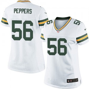 Femmes Nike Packers de verte Bay # 56 Julius Peppers Élite blanc NFL Maillot Magasin