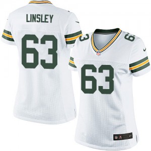 Femmes Nike Packers de verte Bay # 63 Corey Linsley Élite blanc NFL Maillot Magasin