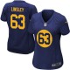 Women Nike Green Bay Packers &63 Corey Linsley Elite Navy Blue Alternate NFL Jersey