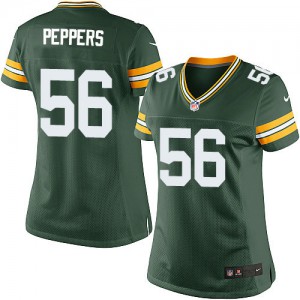 Femmes Nike Packers de verte Bay # 56 Julius Peppers élite équipe verte couleur NFL Maillot Magasin