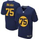 Men Nike Green Bay Packers &75 Bryan Bulaga Elite Navy Blue Alternate NFL Jersey