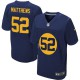 Men Nike Green Bay Packers &52 Clay Matthews Elite Navy Blue Alternate NFL Jersey