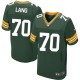 Men Nike Green Bay Packers &70 T.J. Lang Elite Green Team Color NFL Jersey
