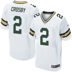 Hommes Nike Packers de verte Bay # 2 Mason Crosby Élite blanc NFL Maillot Magasin