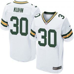 Hommes Nike Packers de verte Bay # 30 John Kuhn Élite blanc NFL Maillot Magasin