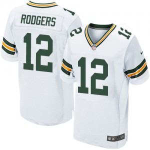 Hommes Nike Packers de verte Bay # 12 Aaron Rodgers Élite blanc NFL Maillot Magasin