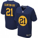 Men Nike Green Bay Packers &21 Ha Ha Clinton-Dix Elite Navy Blue Alternate NFL Jersey