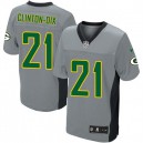 Men Nike Green Bay Packers &21 Ha Ha Clinton-Dix Elite Grey Shadow NFL Jersey