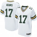 Men Nike Green Bay Packers &17 Davante Adams Elite White NFL Jersey