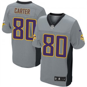 Hommes Nike Minnesota Vikings # 80 Cris Carter élite gris ombre NFL Maillot Magasin