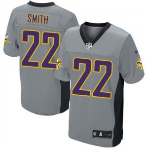 Hommes Nike Minnesota Vikings # 22 Harrison Smith Élite gris ombre NFL Maillot Magasin