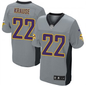Hommes Nike Minnesota Vikings # 22 Paul Krause Élite gris ombre NFL Maillot Magasin