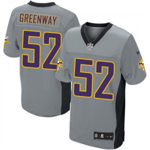 Hommes Nike Minnesota Vikings # 52 Tchad Greenway Élite gris ombre NFL Maillot Magasin