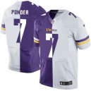 Men Nike Minnesota Vikings &7 Christian Ponder Elite Team/Road Two Tone NFL Jersey
