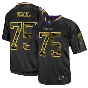 Hommes Nike Minnesota Vikings # 75 Matt Kalil Élite noire Camo Fashion NFL Maillot Magasin