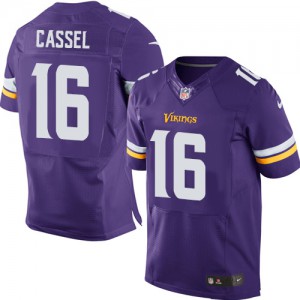 Hommes Nike Minnesota Vikings # 16 Matt Cassel élite violet équipe NFL Maillot Magasin de couleur