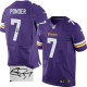 Men Nike Minnesota Vikings &7 Christian Ponder Purple Team Color Elite Autographed NFL Jersey