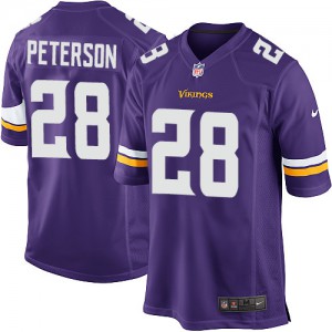 Vikings du Minnesota jeunesse Nike # 28 Adrian Peterson Ã©lite violet Ã©quipe NFL Maillot Magasin de couleur