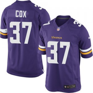 Vikings du Minnesota jeunesse Nike # 37 Derek Cox élite violet équipe NFL Maillot Magasin de couleur Vikings du Minnesota jeunesse Nike # 37 Derek Cox élite violet équipe NFL Maillot Magasin de couleur